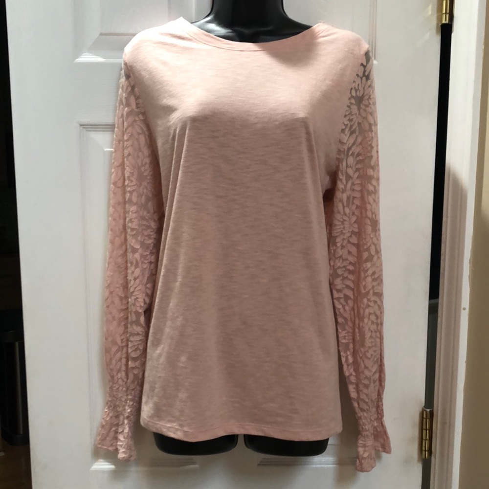 EUC Banana Republic Pink Long- Sleeved Top | Large